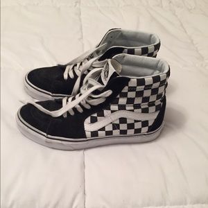 High top checkered vans